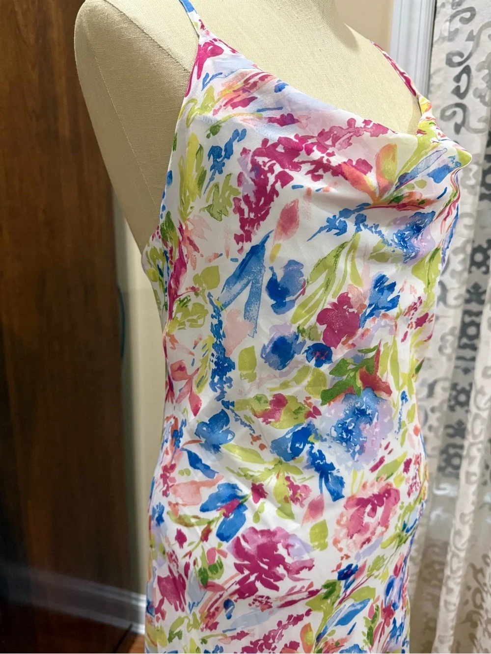 Floral Cowl Neck Maxi Dress in Multicolor